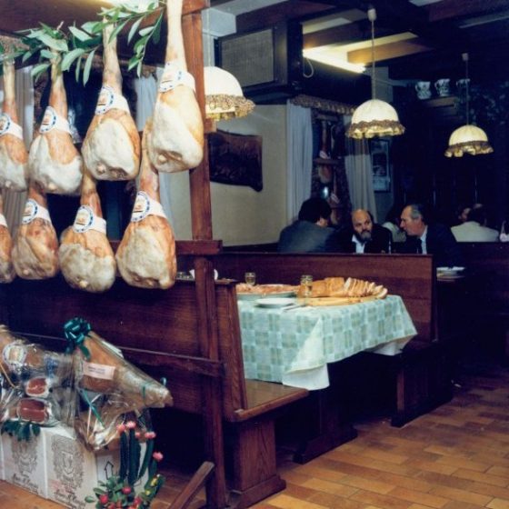 Il locale degustazione negli anni '80